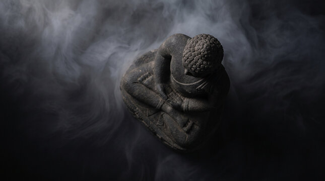 Javanese buddha statue in repeating pattern