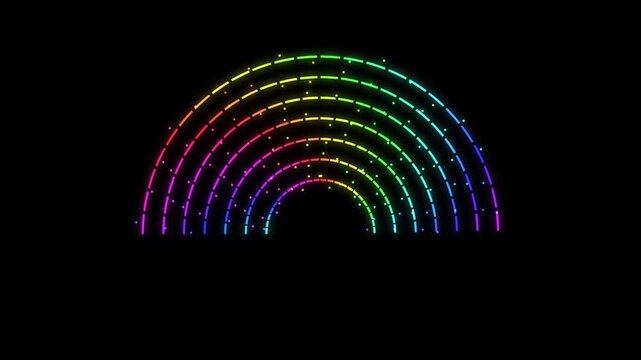 Glowing Rainbow Neon Audio Wave Spectrum Motion Graphic Loop