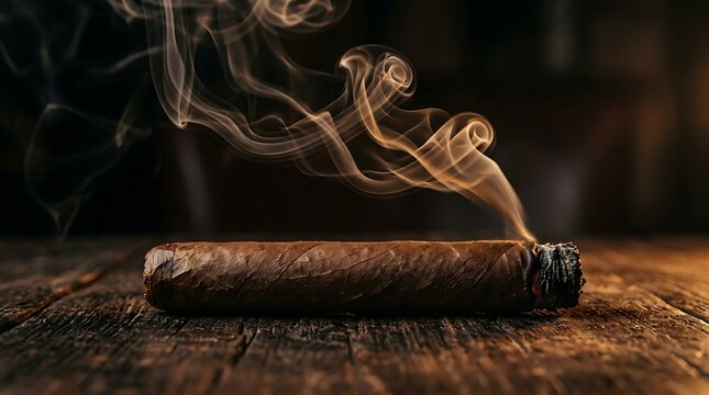 smoking cigar with smoke