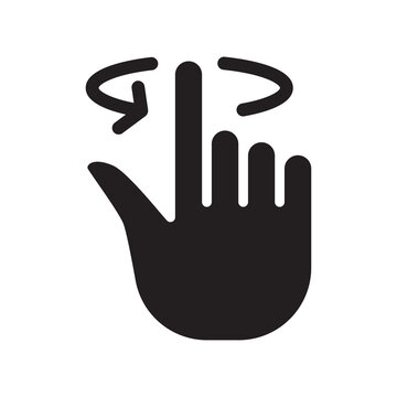 Hand rotation gesture icon for user interface