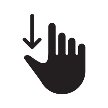 Hand scroll down gesture icon for screen