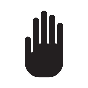 Open hand palm stop gesture icon vector