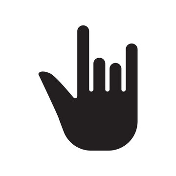 Rock on hand sign icon vector glyph