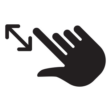 Pinch zoom out hand gesture icon vector