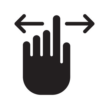 Two finger expand gesture icon vector glyph