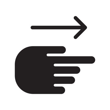 Swipe right finger pointing gesture icon vector