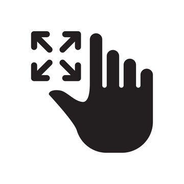 Hand zoom out gesture icon for mobile