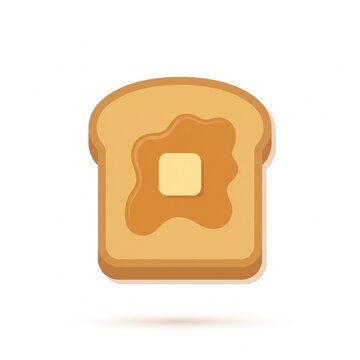 Toasted bread slice with melting butter and honey syrup icon