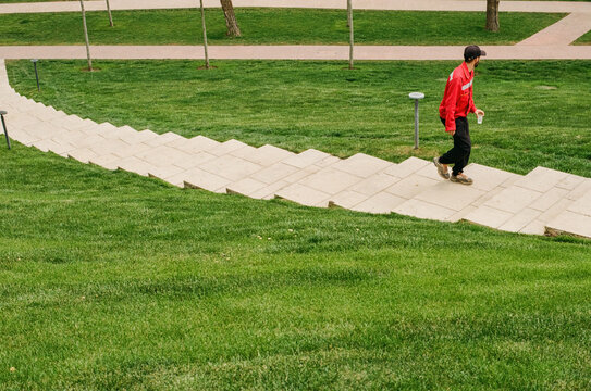 People in a city park