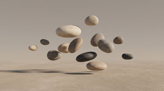 zen stones on the sand