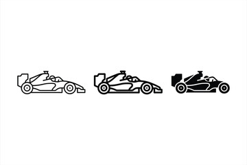 Obraz premium Formula 1 Race Car Motorsport Vector Icon Set
