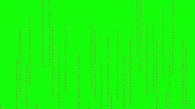 Digital Binary Code Falling Matrix Effect Green Screen Key