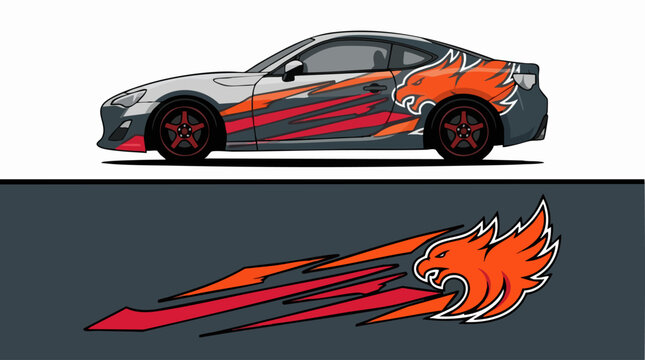 Custom Flame Car Design Illustration