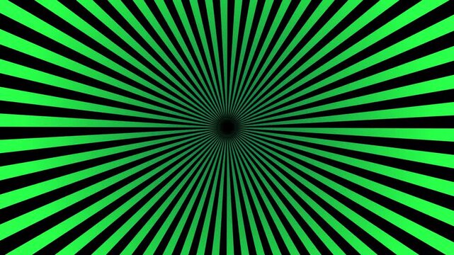Green black sun rays rotating. Pop art and comic style. colorful sunburst pattern background. Retro ray pattern background.4k