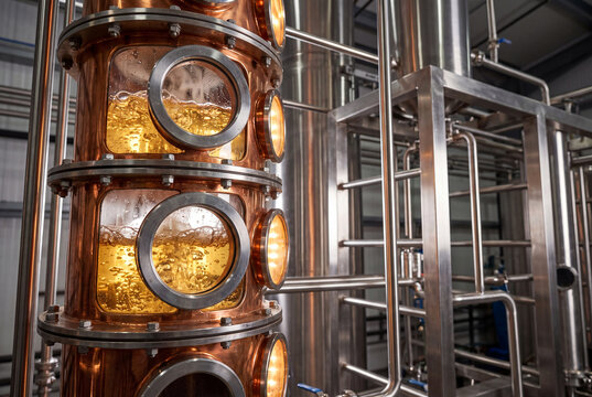 Copper Distillation Column With Round Sight Glass