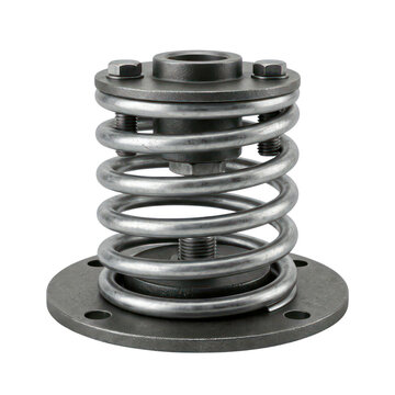Heavy duty steel coil spring vibration isolator isolated on white background