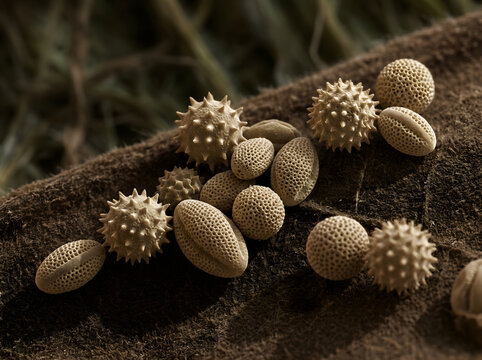 Stunning microscopic view of various plant grains captured in detailed pollen allergy snapshots for science