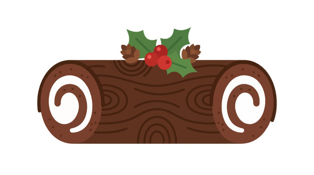Vector illustration of yule log concept vector illustration for creative projects and modern business isolated background element
