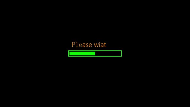 Loading bar progresses across a black background indicating processing