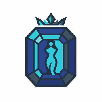 Gemstone Crown with Silhouette Design.