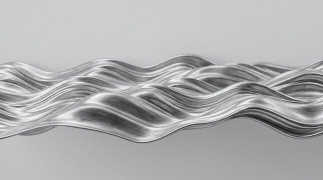Abstract silver liquid flow lines