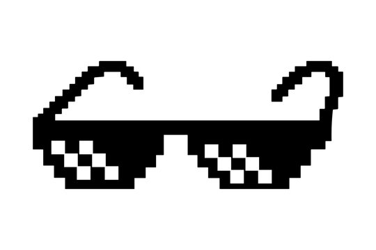 Pixel Art Sunglasses PNG &ndash; Thug Life Meme Glasses and Retro Eyewear Icons