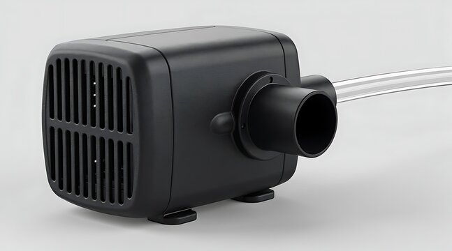 Powerful Black Submersible Water Pump for Aquarium Fish Tank Pond and Hydroponics, Compact Electric Motor with Intake Filter and Suction Cups for Efficient Water Circulation and Aeration