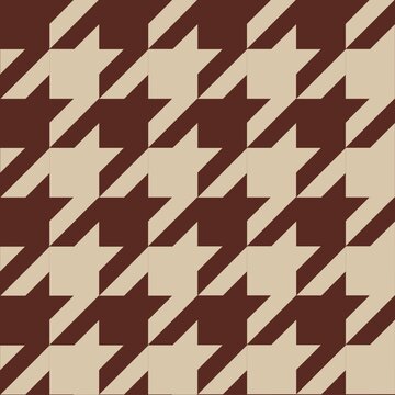 Geometric beige and dark brown repeating pattern with angular interlocking shapes and diagonal stripes, seamless abstract background design