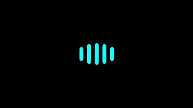 Voice recording podcast mic microphone button icon animation. Audio microphone icon animation. Alpha channel 4k