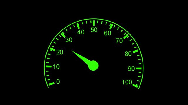 Digital speedometer animation. Futuristic gauge illustrating car velocity and dashboard performance. Car speedometer dashboard. Futuristic dashboard meter animation with neon arc scale, precise motion