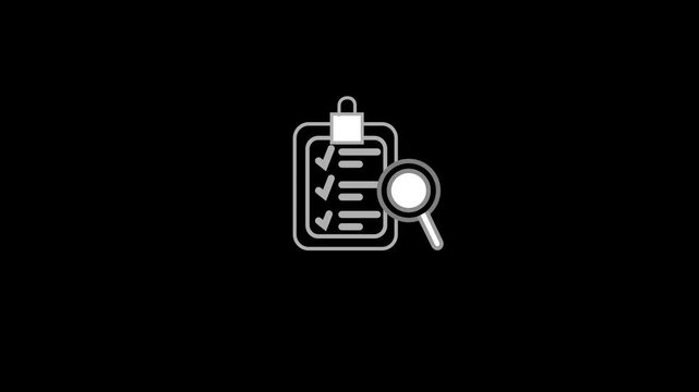 Clipboard with magnifying glass zooms in on details across frames