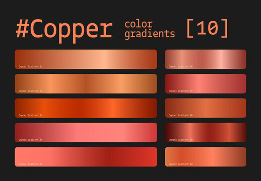 Copper Metallic Gradients Swatches Set