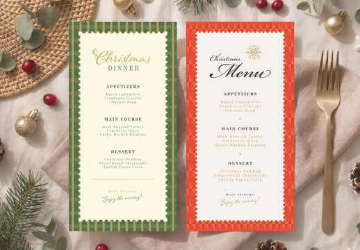Christmas Dinner Menu Design Template