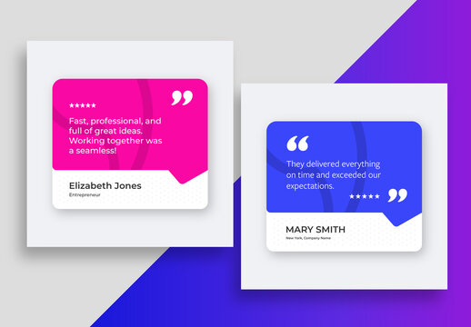 Customer Testimonial Social Media Post Design Template