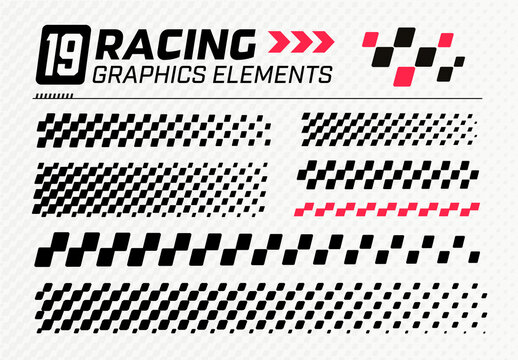 Racing Checkered Patterns and Motorsport Graphic Elements