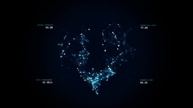 Sci-Fi Neural Network Brain AI Processing HUD Interface