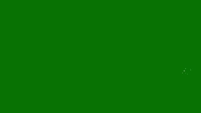 4k Luxury white glitter sparkles line trail, fairy dust, glowing star particles burst, pixie dust path, seamless shiny transition overlay on green background. 4k video