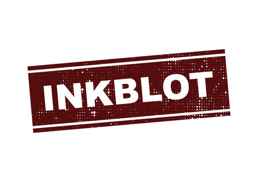 Red distressed inkblot stamp texture design illustration