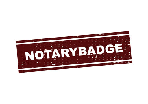 Red notary public badge with distressed texture illustration