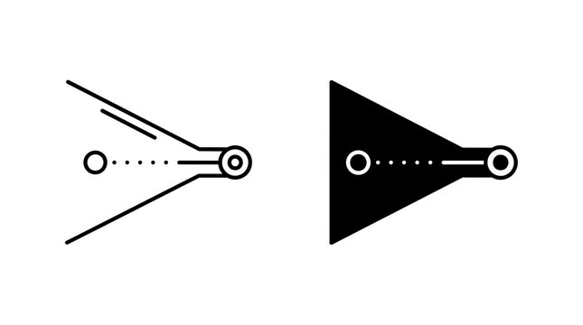 Signal amplifier icon with directional antenna and receiver isolated on transparent background