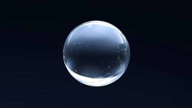 Glass fragments converge and form a glowing sphere against a dark background