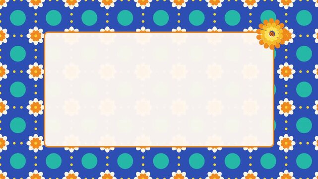 Dia de los Muertos Talavera Tile Pattern Scrolling with Panel Loop Background