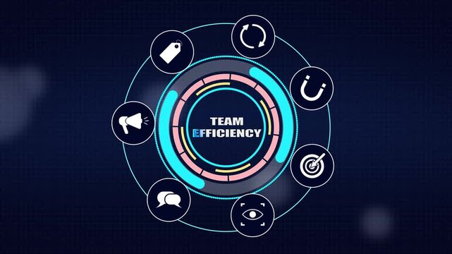 Improving team efficiency and corporate collaboration, an advanced digital interface dashboard illustrating modern marketing management concepts