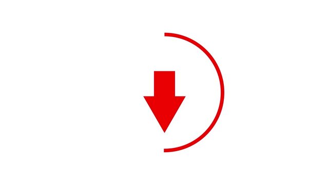 Download Progress Circle with Down Arrow Loading and File Transfer 4k Animation...