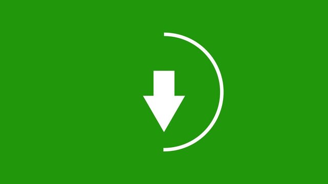 Download Progress Circle with Down Arrow Loading and File Transfer 4k Animation...