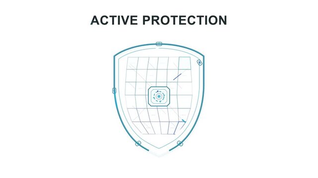 Cyber security icon, shield and digital protection for data privacy, software safety and network firewall. Internet technology, safe database system and web guard with encryption and antivirus app