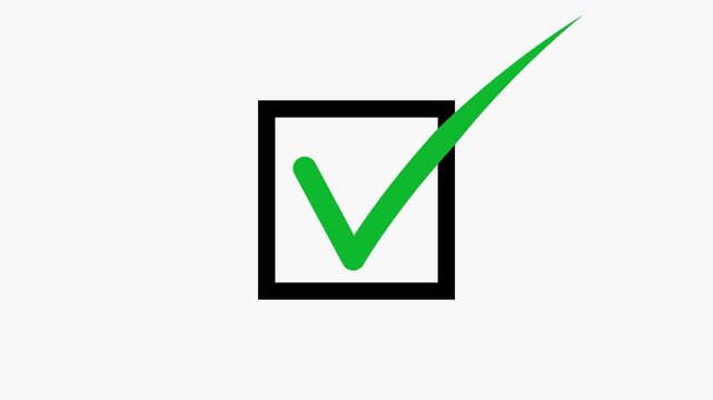 Checking check mark animation in white background,motion graphic animation.