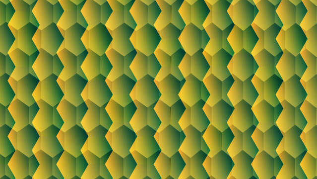 Abstract geometric pattern with repeating green with hexagonal shapes