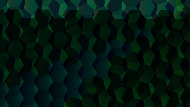 Abstract dark green geometric hexagon pattern for digital graphic