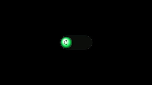 Neon green toggle switch ui animation turning on and off for digital interface